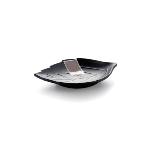 4.5" Matte Black Leaf Shape Sauce Plate