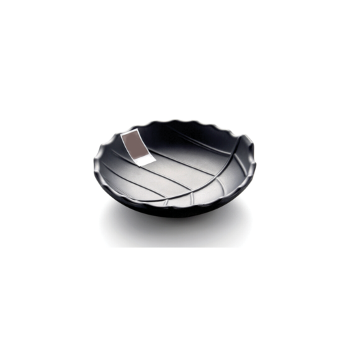 6" Matte Black Round Shape Leaf Plate