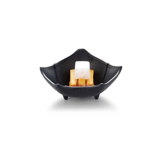 7" Matte Black Maple Leaf Bowl