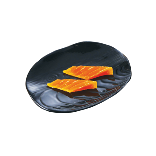 8" Black Porcelain Glaze Oval Plate