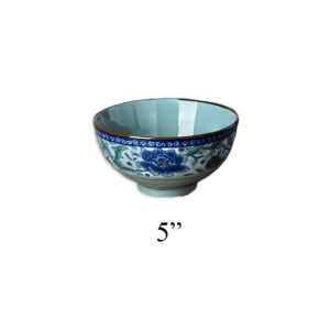 5" Oriental Blue and White Porcelain Rice Bowl