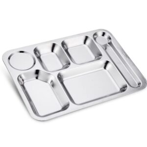 Toffi Stainless Steel 6 Compartment Rectangle Plate