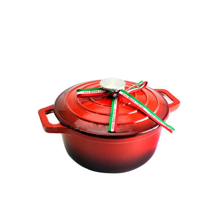 2426cm Round Enamel Cast Iron Casserole Pot Maju Emas Kitchenware
