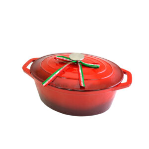 29cm Oval Enamel Cast Iron Casserole Pot