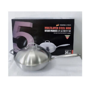 34cm Stainless Steel Fried Wok with Handle