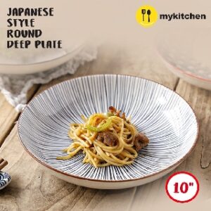 Blue Stripe Round Deep Plate