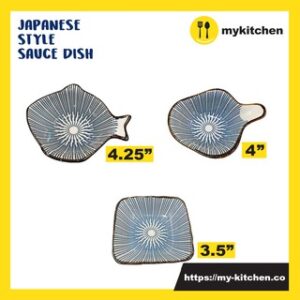 Blue Stripe Pattern Japanese Style Porcelain Sauce Dish