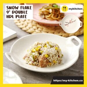 9" Snow Flake Round Serving Plate w/ Double Handle