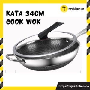 KATA 34cm SUS316 Non-Stick Wok w/ 3D Honeycomb