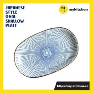 Blue Stripe Oval Plate