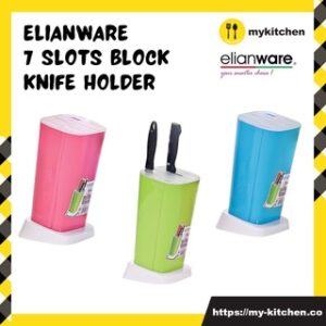 Elianware E-3002 Durable Plastic 7 Slots Block Knife Holder