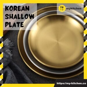 Stainless Steel Dining Serving Plate [Gold/ Silver] [23cm/26cm]